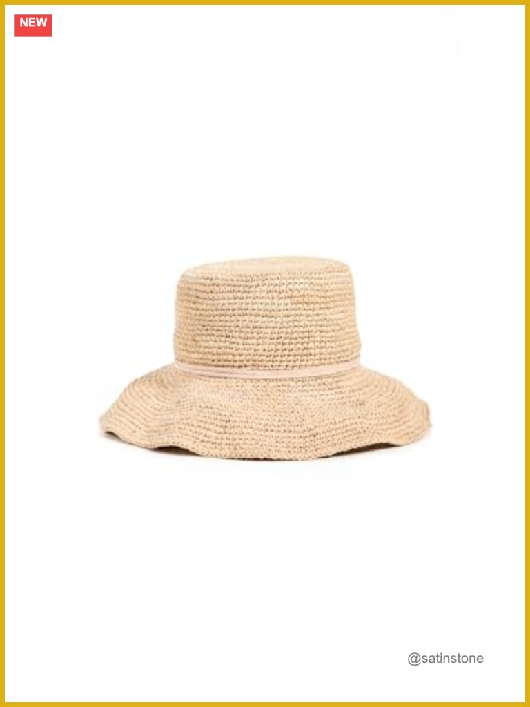 Woven Straw Bucket Hat With Knotted Leather Band